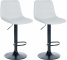 2 ks / set barová židle Louxur syntetická kůže, černá podnož, bílá