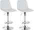2 ks / set barová židle Louxur syntetická kůže, podnož chrom / bílá