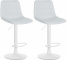 2 ks / set barová židle Louxur syntetická kůže, bílá podnož, bílá
