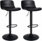 2 ks / set barová židle Almada syntetická kůže, černá