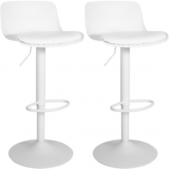 2 ks / set barová židle Almada syntetická kůže, bílá