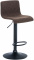 Barová židle Homer látkový potah, černá podnož, hnědá