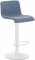 Barová židle Homer látkový potah, bílá podnož, modrá