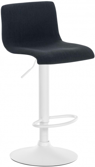 Barová židle Homer látkový potah, bílá podnož, černá