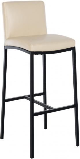 Barová židle Freeport syntetická kůže, černá podnož, krémová