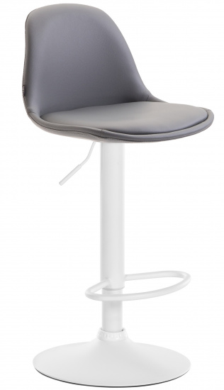 Barová židle Kiel čalounění syntetická kůže, bílá, šedá