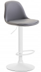 Barová židle Kiel čalounění syntetická kůže, bílá, šedá