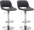 2 ks / set barová židle Kalmen syntetická kůže, chrom, černá