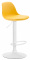 Barová židle Kiel syntetická kůže, bílá, žlutá