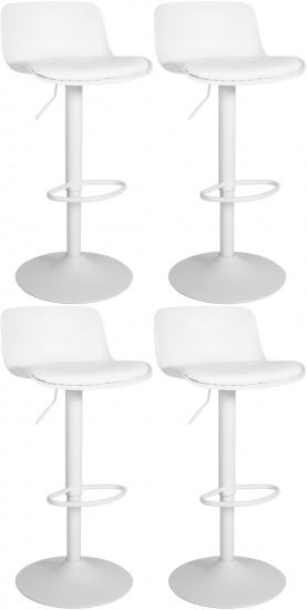 4 ks / set barová židle Almada syntetická kůže, bílá