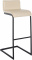 Barová židle Newport syntetická kůže, černá podnož, krémová