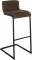 Barová židle Newport látkový potah, černá podnož, hnědá