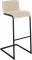 Barová židle Newport látkový potah, černá podnož, krémová