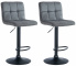 2 ks / set barová židle Veru samet černá, tmavě šedá