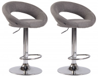 2 ks / set barová židle Luna látkový potah, chrom, šedá