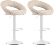 2 ks / set barová židle Luna látkový potah, bílá , krémová