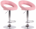 2 ks / set barová židle Luna syntetická kůže, chrom, růžová