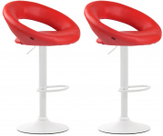 2 ks / set barová židle Luna syntetická kůže, bílá, červená