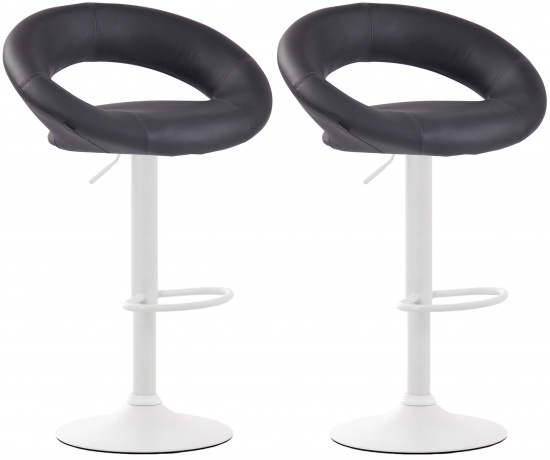 2 ks / set barová židle Luna syntetická kůže, bílá, šedá