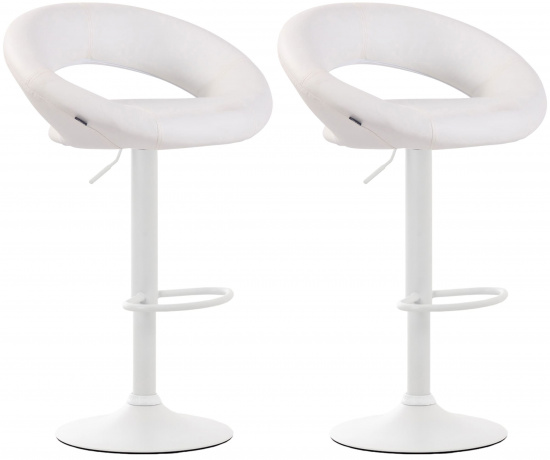 2 ks / set barová židle Luna syntetická kůže, bílá, bílá
