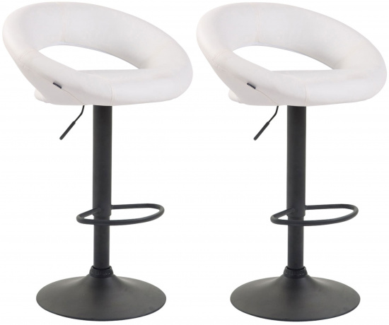2 ks / set barová židle Luna syntetická kůže, černá, bílá