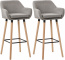 2 ks / set barová židle Grant látkový potah, šedá