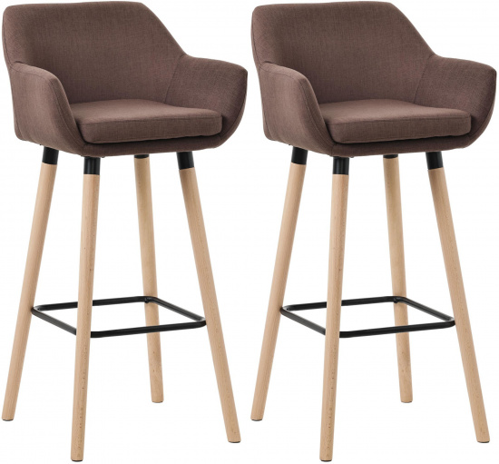 2 ks / set barová židle Grant látkový potah, kávová