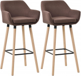 2 ks / set barová židle Grant látkový potah, kávová