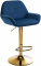 Barová židle Braga Gold samet, modrá