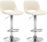 2 ks / set barová židle Kalmen syntetická kůže, chrom, krémová
