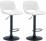 2 ks / set barová židle Kalmen syntetická kůže, černá, bílá