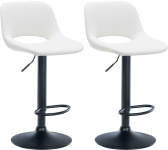 2 ks / set barová židle Kalmen syntetická kůže, černá, bílá