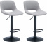 2 ks / set barová židle Kalmen syntetická kůže, černá, šedá