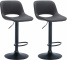 2 ks / set barová židle Kalmen syntetická kůže, černá, černá
