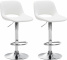 2 ks / set barová židle Kalmen syntetická kůže, chrom, bílá