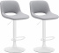 2 ks / set barová židle Kalmen syntetická kůže, bílá, šedá