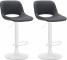 2 ks / set barová židle Kalmen syntetická kůže, bílá, černá
