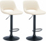 2 ks / set barová židle Kalmen syntetická kůže, černá, krémová