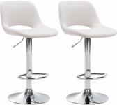 2 ks / set barová židle Kalmen látkový potah, chrom, krémová
