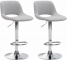 2 ks / set barová židle Kalmen látkový potah, chrom, světle šedá