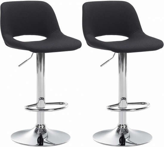 2 ks / set barová židle Kalmen látkový potah, chrom, černá