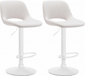 2 ks / set barová židle Kalmen látkový potah, bílá, krémová