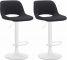 2 ks / set barová židle Kalmen látkový potah, bílá, černá
