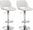 2 ks / set barová židle Kalmen samet chrom, krémová