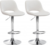 2 ks / set barová židle Kalmen samet chrom, krémová