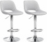 2 ks / set barová židle Kalmen samet chrom, světle šedá