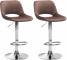 2 ks / set barová židle Kalmen samet chrom, hnědá