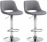 2 ks / set barová židle Kalmen samet chrom, tmavě šedá