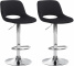 2 ks / set barová židle Kalmen samet chrom, černá