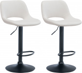 2 ks / set barová židle Kalmen samet černá, krémová